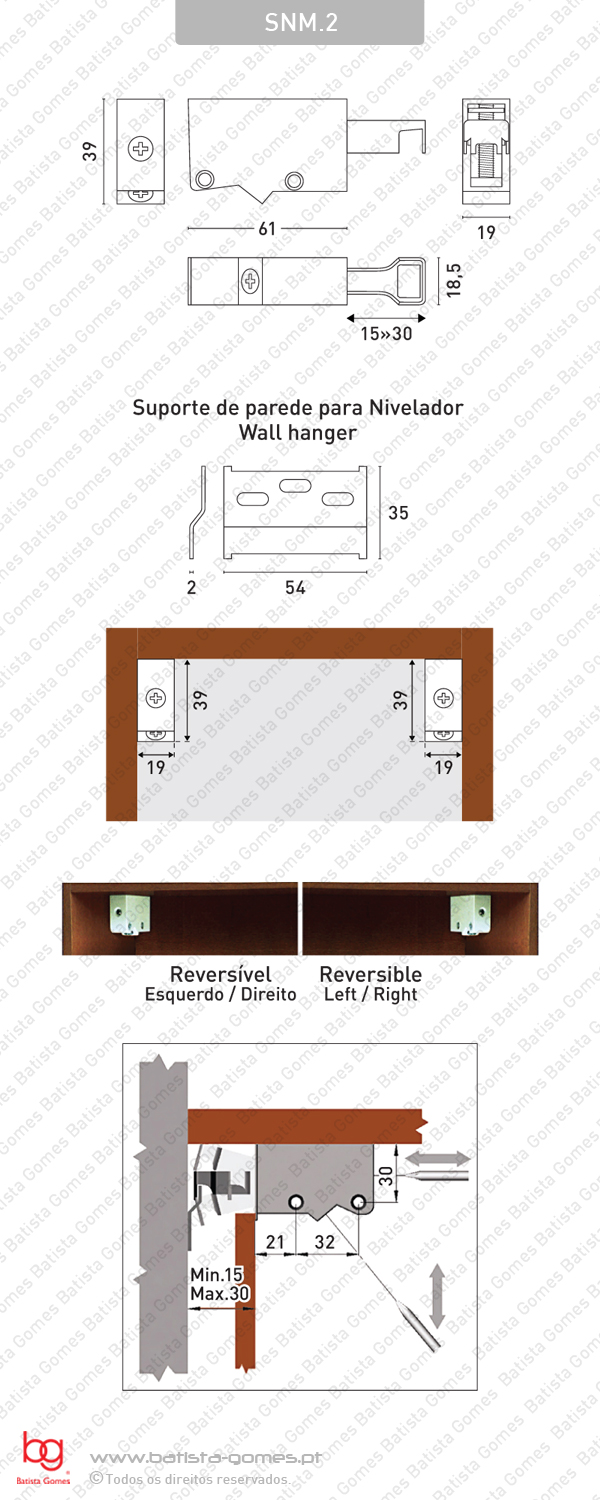 Suporte nivelador para m�veis